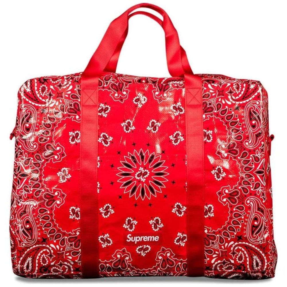 Supreme SS/21 Red Bandana Tarp Large Duffle Bag